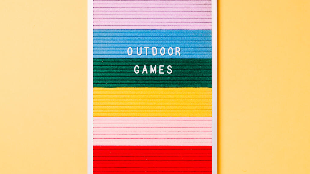Outdoor Games Letter Board on Yellow Background large preview