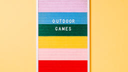 Outdoor Games Letter Board on Yellow Background  image 1