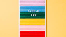 Summer BBQ Letter Board on Yellow Background  image 1