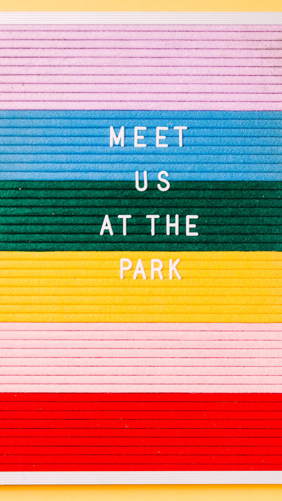 Meet Us at the Park Letter Board on Yellow Background large preview