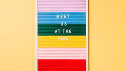 Meet Us at the Park Letter Board on Yellow Background  image 4