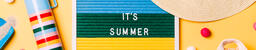 It's Summer Letter Board with Beach Day Supplies on Yellow Background  image 4