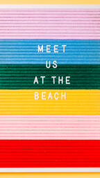 Meet Us at the Beach Letter Board on Yellow Background  image 2