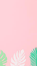 Tropical Paper Leaves on Pink Background  image 13