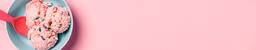 A Blue Bowl of Strawberry Ice Cream on Pink Background  image 2