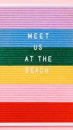 Meet Us at the Beach Letter Board on Pink Background  image 3