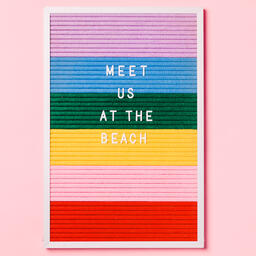 Meet Us at the Beach Letter Board on Pink Background  image 1