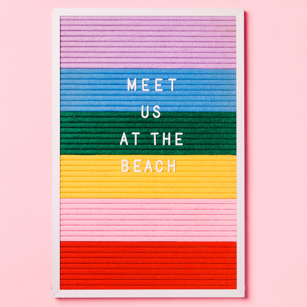 Meet Us at the Beach Letter Board on Pink Background large preview