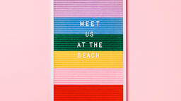 Meet Us at the Beach Letter Board on Pink Background  image 4