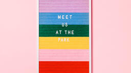 Meet Us at the Park Letter Board on Pink Background  image 5