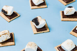 S'mores Scattered on Blue Background  image 16