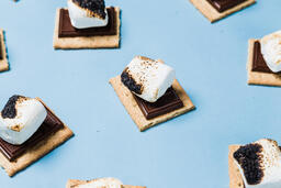 S'mores Scattered on Blue Background  image 30