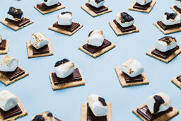 S'mores Scattered on Blue Background  image 15