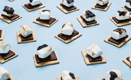 S'mores Scattered on Blue Background  image 32