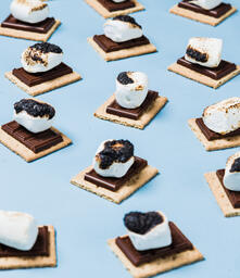 S'mores Scattered on Blue Background  image 7