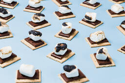 S'mores Scattered on Blue Background  image 26