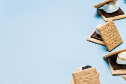 S'mores Scattered on Blue Background  image 23