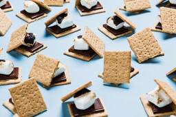 S'mores Scattered on Blue Background  image 39