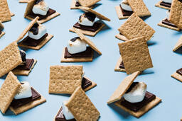 S'mores Scattered on Blue Background  image 12