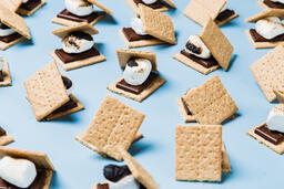 S'mores Scattered on Blue Background  image 5