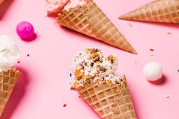Ice Cream Cones on Pink Background  image 1