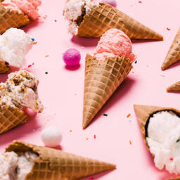 Ice Cream Cones on Pink Background  image 6