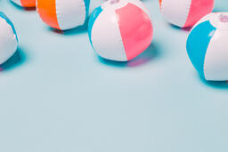 Beach Balls on Blue Background  image 4