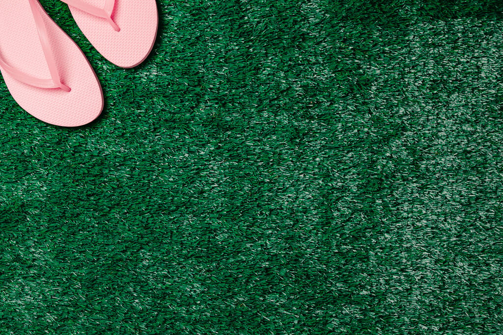 Pink Flip Flops on Grass large preview