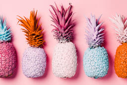 Colorful Pineapple on Pink Background  image 29