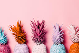 Colorful Pineapple on Pink Background  image 28