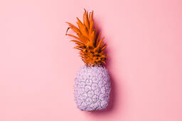 Colorful Pineapple on Pink Background  image 23