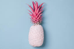 Colorful Pineapple on Blue Background  image 25
