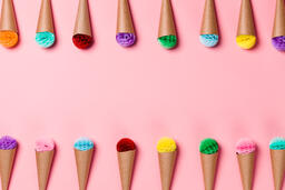 Paper Craft Ice Cream Cones on Pink Background  image 9