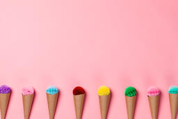 Paper Craft Ice Cream Cones on Pink Background  image 10