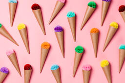 Paper Craft Ice Cream Cones on Pink Background  image 1