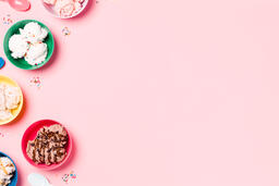 Bowls of Ice Cream and Spoons on Pink Background  image 6