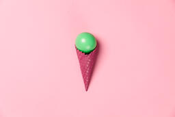Pink Ice Cream Cone with a Green Balloon and Sprinkles  image 7