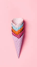 Colorful Ice Cream Cones Stacked  image 4