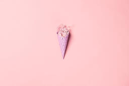 Pink Ice Cream Cone Filled with Flowers  image 23