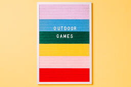 Outdoor Games Letter Board on Yellow Background  image 2