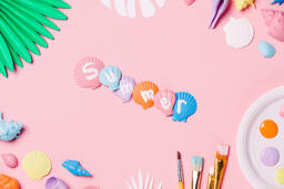 Painting Sea Shells on Pink Background  image 4