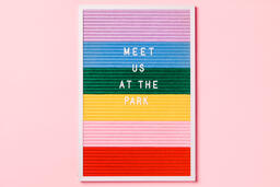 Meet Us at the Park Letter Board on Pink Background  image 2