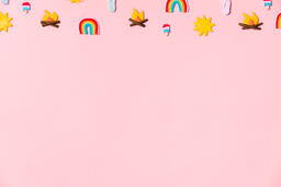 Clay Summer Icons on Pink Background  image 12