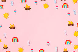 Clay Summer Icons on Pink Background  image 4