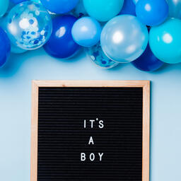 It's a Boy Letter Board with Blue Balloon Garland  image 2