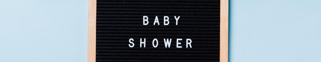 Baby Shower Letter Board with Blue Balloon Garland large preview