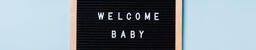 Welcome Baby Letter Board with Blue Balloon Garland  image 2