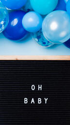 Oh Baby Letter Board with Blue Balloon Garland  image 4