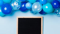 Letter Board with Blue Balloon Garland  image 3