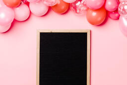 Letter Board with Pink Balloon Garland  image 3